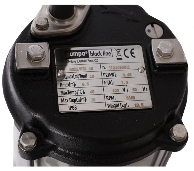 PUMPA black line BLVH 0,45-1,5 kW kalové čerpadlo 3x400V