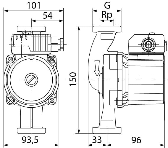 WILO Star Z 20/5-3 (150mm) 230V PN10