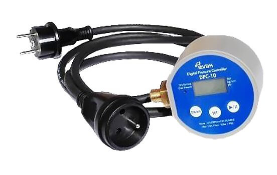 DPC10A digitálny tlakový spínač 230V/50Hz/12A s vidlicou a zásuvkou, kábel 1,3m