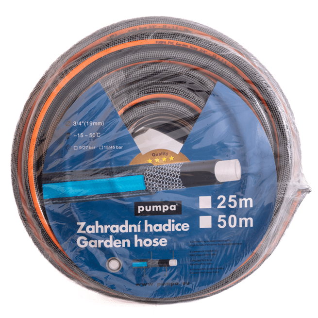 PUMPA PVC hadica 3/4“ 19x3,5 opletená, 15bar, balenie 50m 