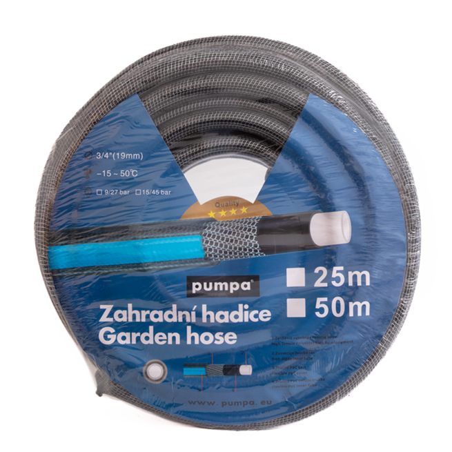 PUMPA PVC hadica 3/4“ 19x2,5 opletená, 9bar, balenie 25m 