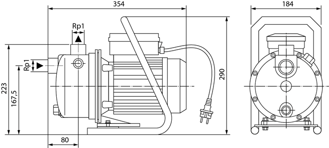 WILO WJ 203 EM 0,75 кВт (1~230 В) - ручка, самовсмоктувальний насос